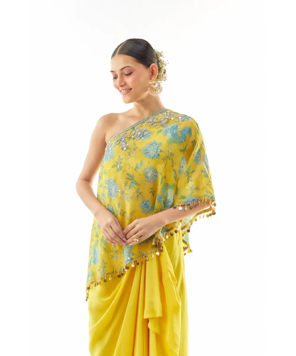 GOPI VAID - Vaishnavi one shoulder skirt set